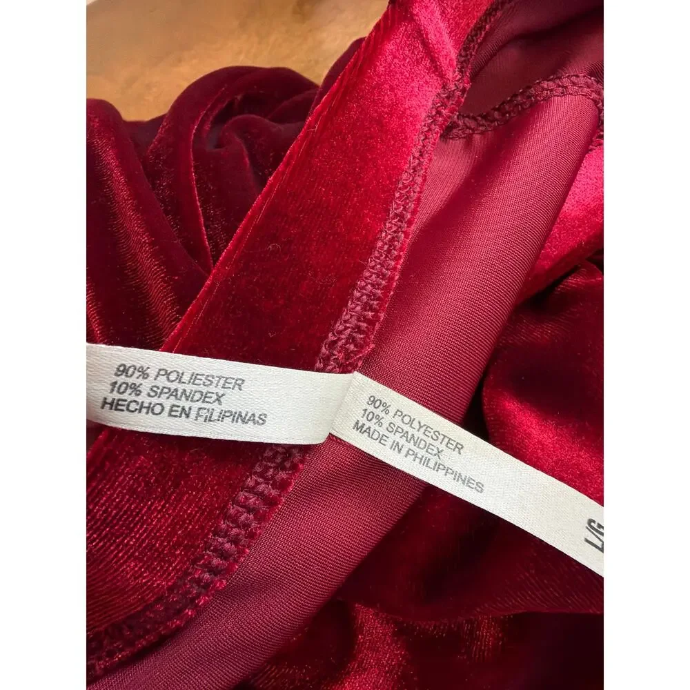 White Stag Red Velvet A-Line Midi Skirt Size L - Picture 4 of 5